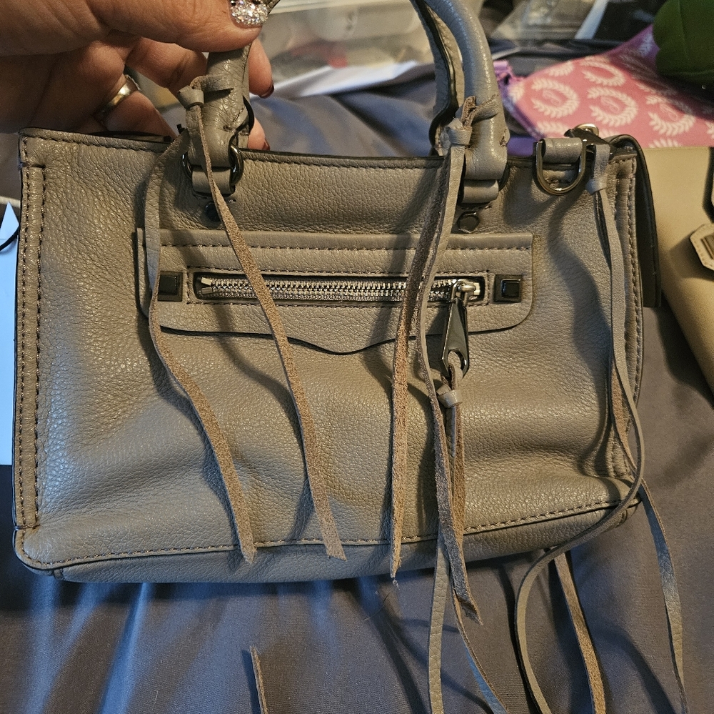 Gray Leather Rebecca Minkoff Handbag